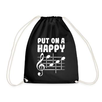 Mettre un visage heureux - Sac de sport léger - noir - Devant