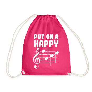Put On A Happy Face - Turnbeutel - Fuchsia - Vorne