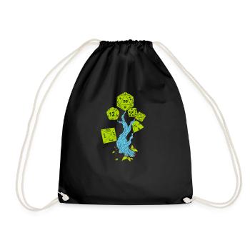 RPG Dice Fantasy tree Baum Pen and Paper - Drawstring Bag - black - Front