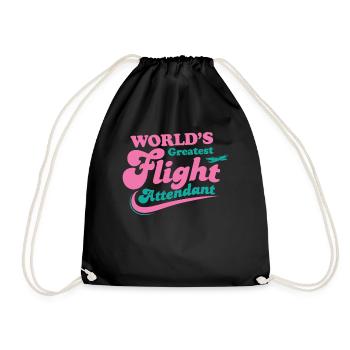 Hôtesse de l'air - Meilleure hôtesse de l'air du monde - Sac de sport léger - noir - Devant