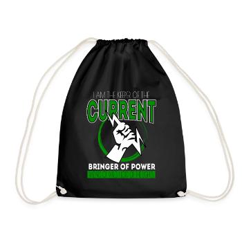 Electrician Electricity Electricity Electricity Construction Site - Drawstring Bag - black - Front