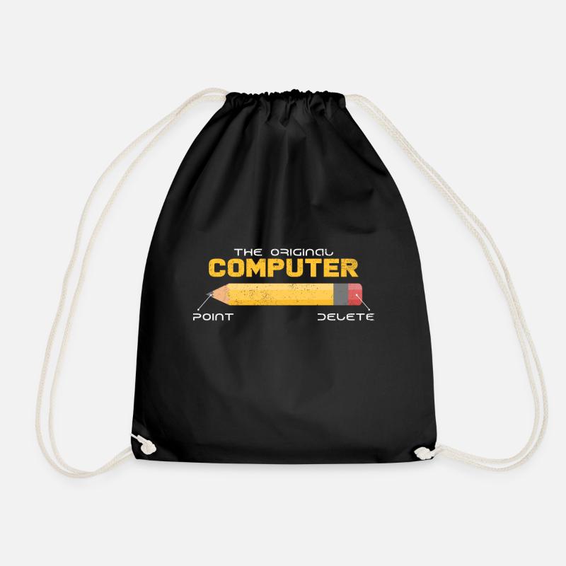 Cool Retro Computer Lustige Sprüche Geschenkidee - Turnbeutel - Schwarz