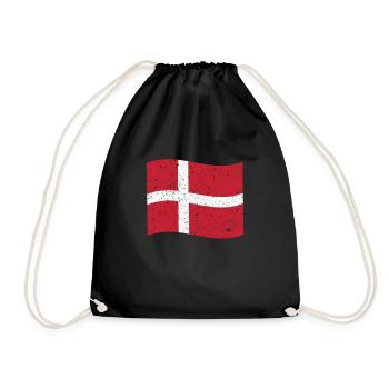 Denmark Flag Denmark Flag Dansk Flag - Drawstring Bag - black - Front