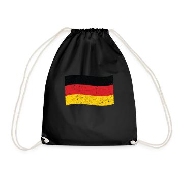 Deutschland Flagge German Flag - Turnbeutel - Schwarz - Vorne