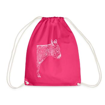 Cool House Donkey Donkey Long-eared Grey Animal - Drawstring Bag - fuchsia - Front