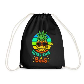 pineapple - Drawstring Bag - black - Front
