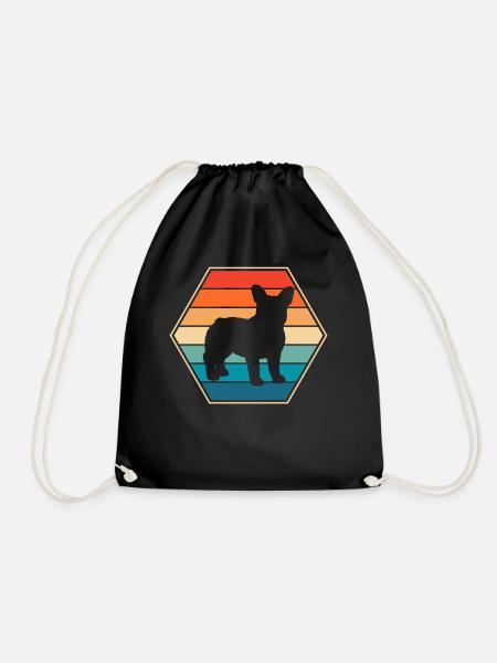 French bulldog - Drawstring Bag - black