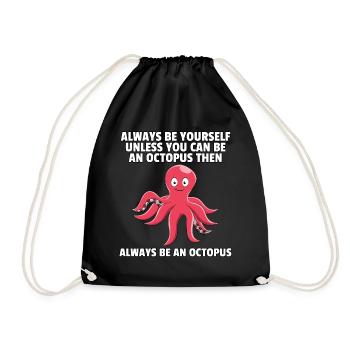 Octopus octopus squid octopus fish gift - Drawstring Bag - black - Front