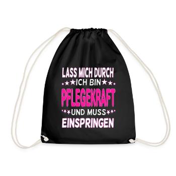 Nurse funny saying nurse geriatric care - Drawstring Bag - black - Front