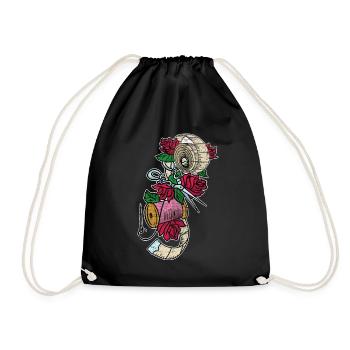 sew - Drawstring Bag - black - Front