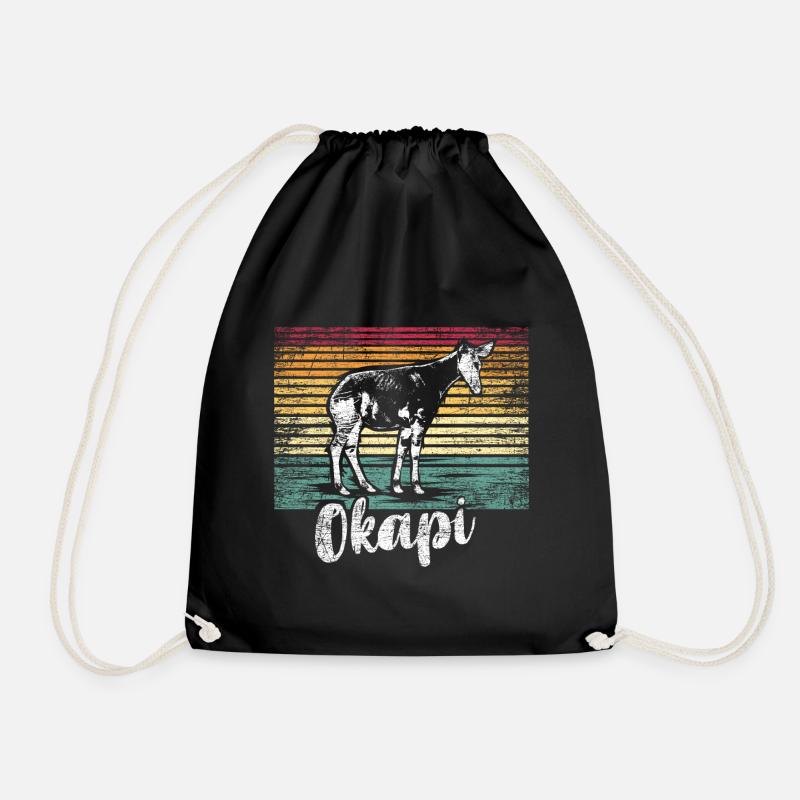 Okapi Geschenk - Turnbeutel - Schwarz