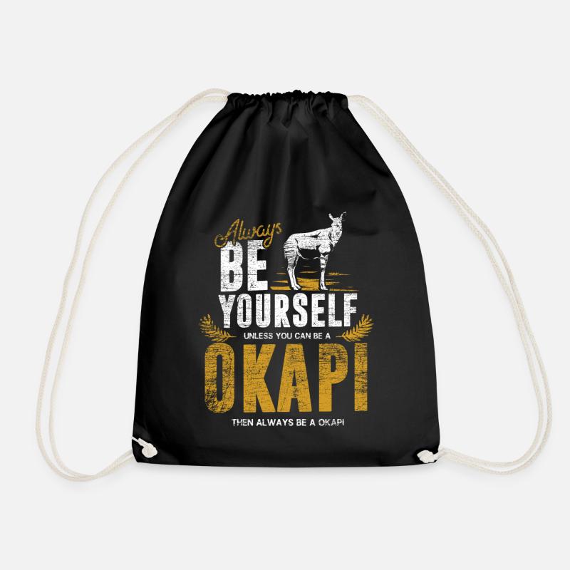Okapi Geschenk - Turnbeutel - Schwarz