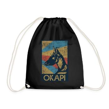 Okapi gift - Drawstring Bag - black - Front