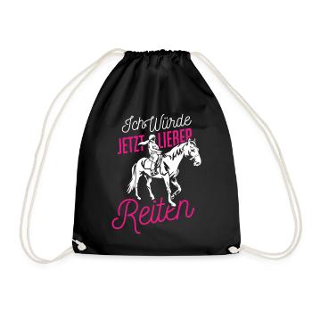 Rider Equestrian Equestrian Sport - Drawstring Bag - black - Front