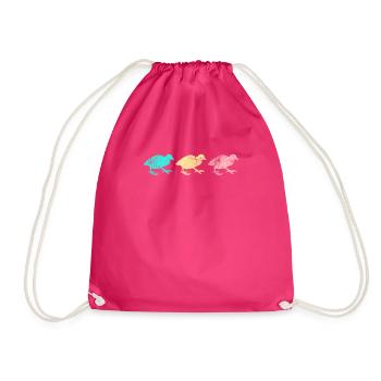 Cute dwarf quail earth quail gift - Drawstring Bag - fuchsia - Front