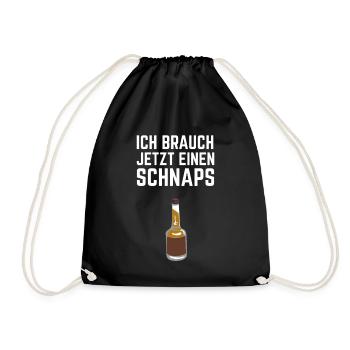 Schnaps Alkohol Whiskey - Turnbeutel - Schwarz - Vorne