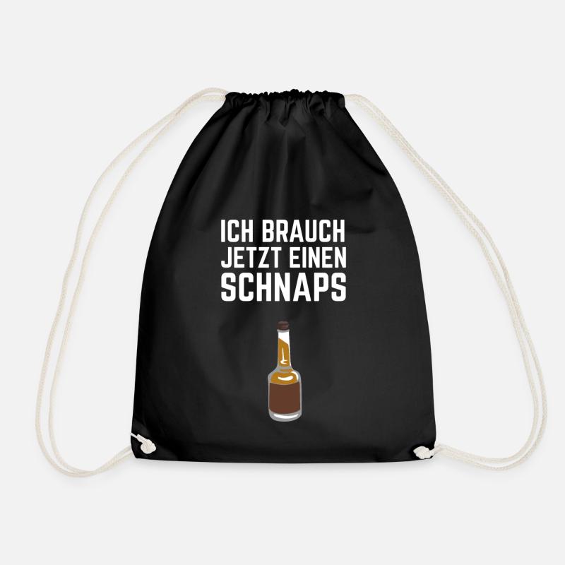 Schnaps Alkohol Whiskey - Turnbeutel - Schwarz