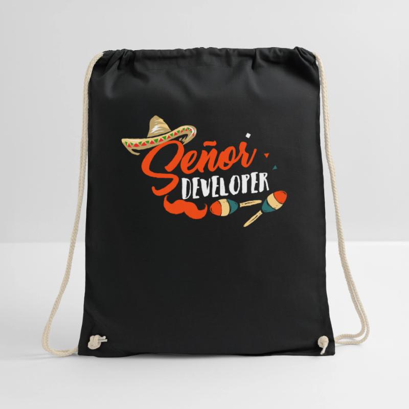 Programmer Senior Developer Programming Drawstring Bag