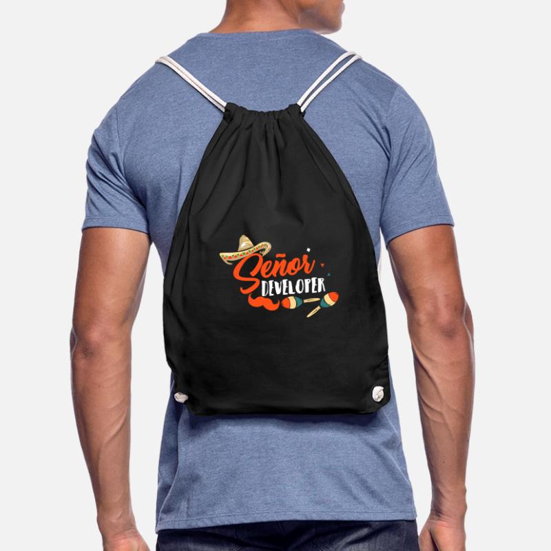 Programmer Senior Developer Programming Drawstring Bag