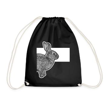 Cute Dwarf Rabbit Rabbit Breeder - Drawstring Bag - black - Front