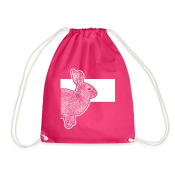 Cute Dwarf Rabbit Rabbit Breeder - Drawstring Bag - fuchsia - Front