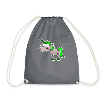 Funny unicorn - Drawstring Bag - grey - Front