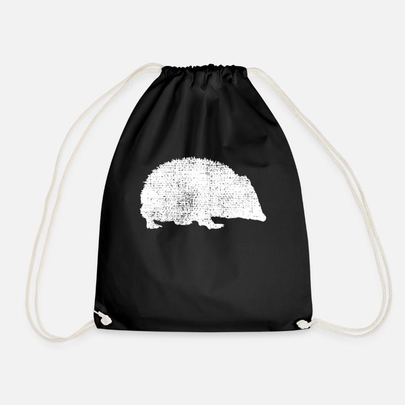 Hedgehog hedgehog hedgehog - Drawstring Bag - black