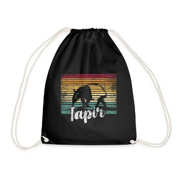 Tapirs gift - Drawstring Bag - black - Front