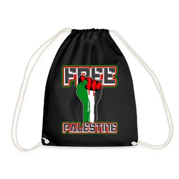 Free Palestine - Faust von Palästina, Palestina - Turnbeutel - Schwarz - Vorne