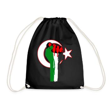 Poing de Palestina - Turquie, drapeau, aide, Gaza - Sac de sport léger - noir - Devant