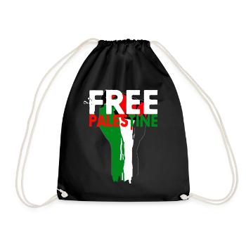 Free Palestine - Faust von Palästina, Palestina - Turnbeutel - Schwarz - Vorne