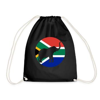 Südafrika - Turnbeutel - Schwarz - Vorne