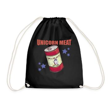 Anti Unicorn Meat UNICORN MEAT Funny Pictures - Drawstring Bag - black - Front