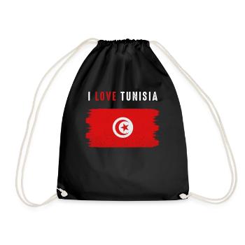 Tunesien - Turnbeutel - Schwarz - Vorne