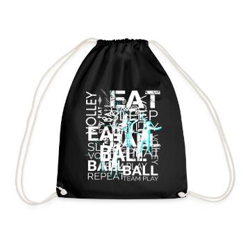 Volleyball Text Art - Turnbeutel - Schwarz - Vorne