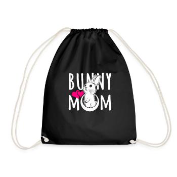 Bunny Mom Bunny Friends Bunnies Rabbit Shirt - Drawstring Bag - black - Front