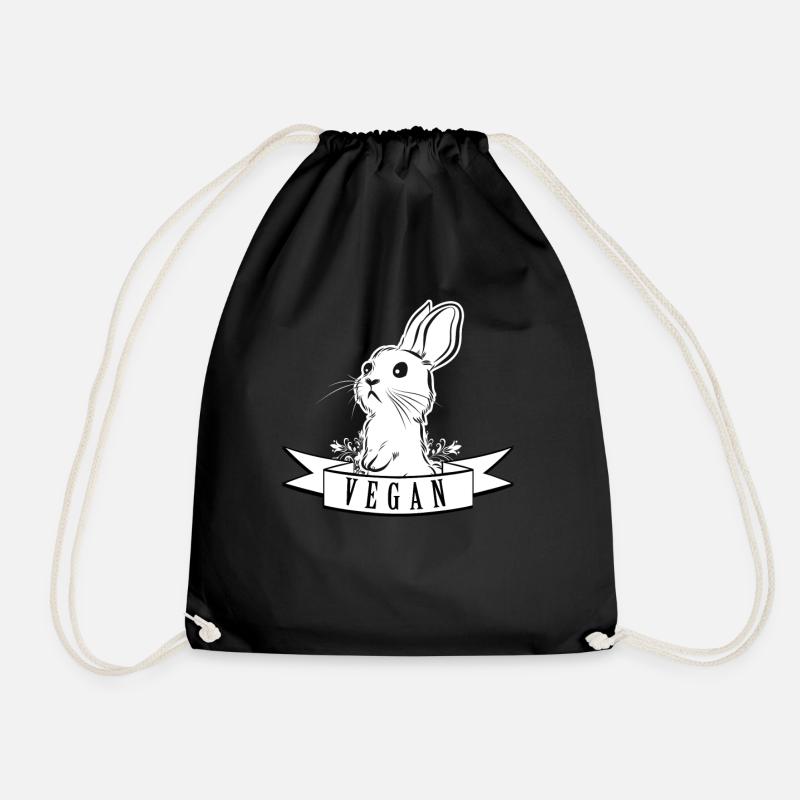 Vegan Bunny Rabbit Hase Kaninchen Vegetarier - Turnbeutel - Schwarz