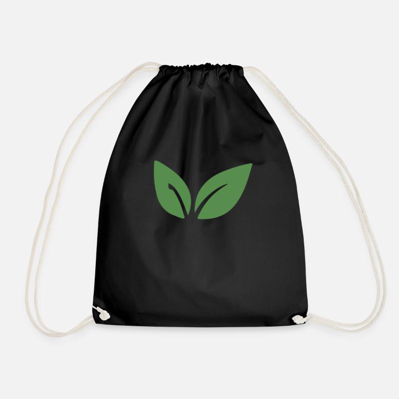 Vegan vegan veganism - Drawstring Bag - black