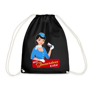 Hôtesse de l'air cadeau - Sac de sport léger - noir - Devant