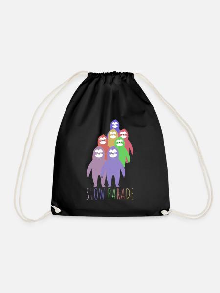 Faultier Love Parade Faul Lustig - Turnbeutel - Schwarz
