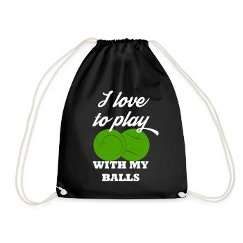 Je joue avec mes balles tennis humour cadeau - Sac de sport léger - noir - Devant