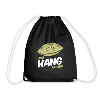 Handpan Hang Snail Music Sound T-Shirt Tee - Drawstring Bag - black - Front