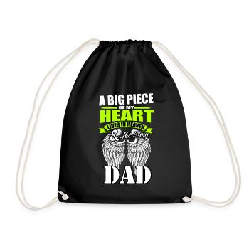 Father's Day Papa Angel Heaven Geschenl - Drawstring Bag - black - Front