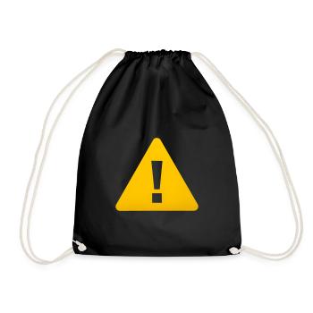 Avertissement cadeau avec icône jaune - Sac de sport léger - noir - Devant