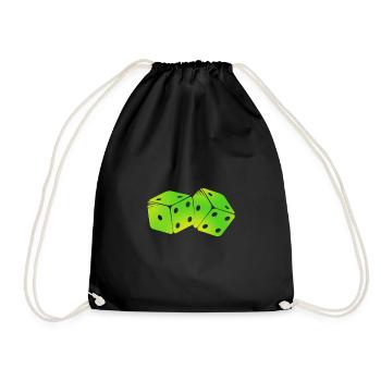 Cadeau d'icône verte dés - Sac de sport léger - noir - Devant