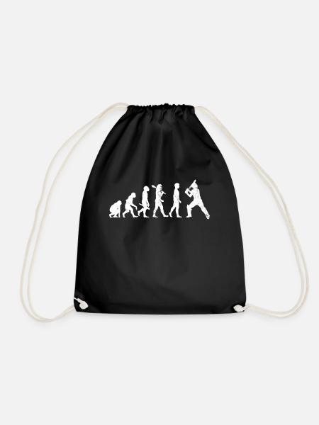 Cricket Player - Drawstring Bag - black
