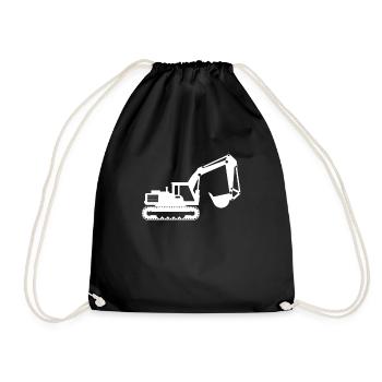 Bagger Baggern Baggerfahrer - Turnbeutel - Schwarz - Vorne