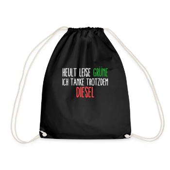 Heult Leise Grüne Anti Grünen Pro Diesel Geschenk - Turnbeutel - Schwarz - Vorne