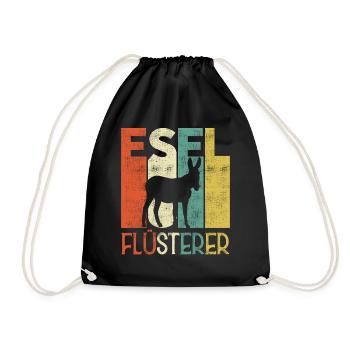 Retro Esel Flüsterer Besitzer - Turnbeutel - Schwarz - Vorne