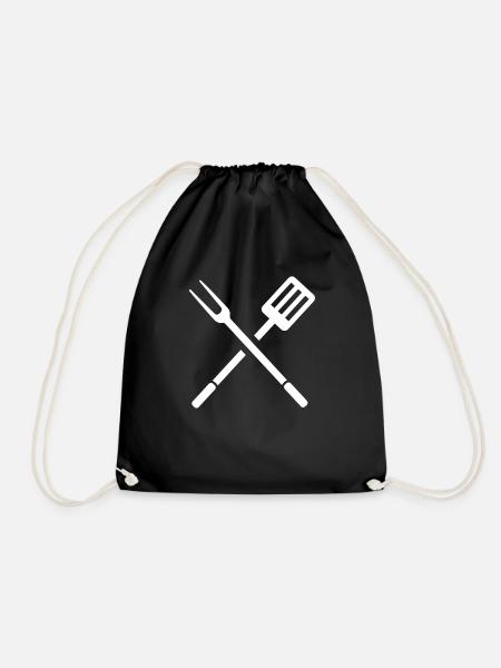 Grill Grillen Griller Grillmeister BBQ - Turnbeutel - Schwarz